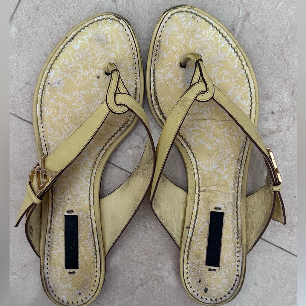 Louis Vuitton Yellow Floral Sandals